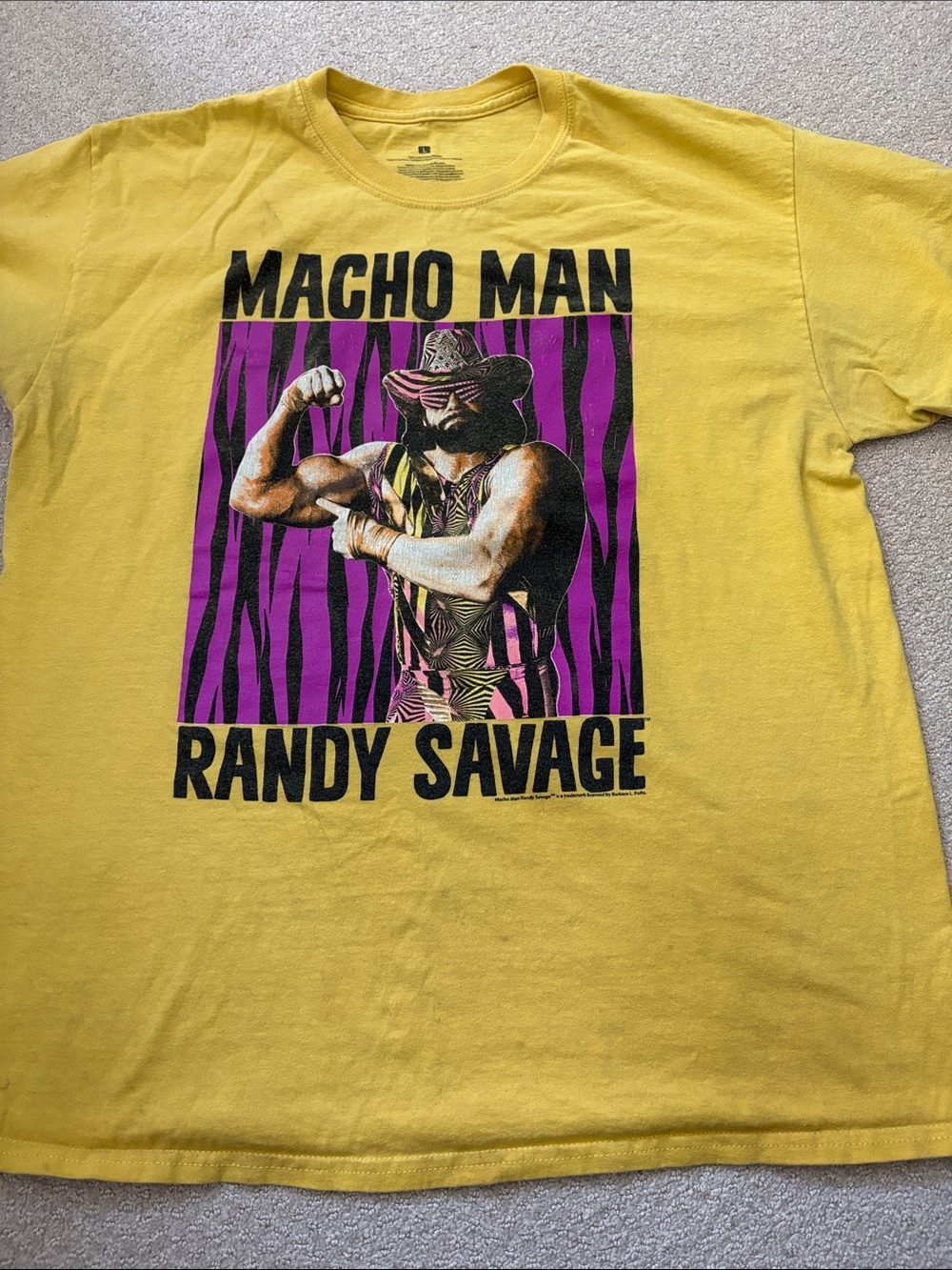 Yellow Graphic Men’s T-Shirt - Macho Man Randy Savage Design